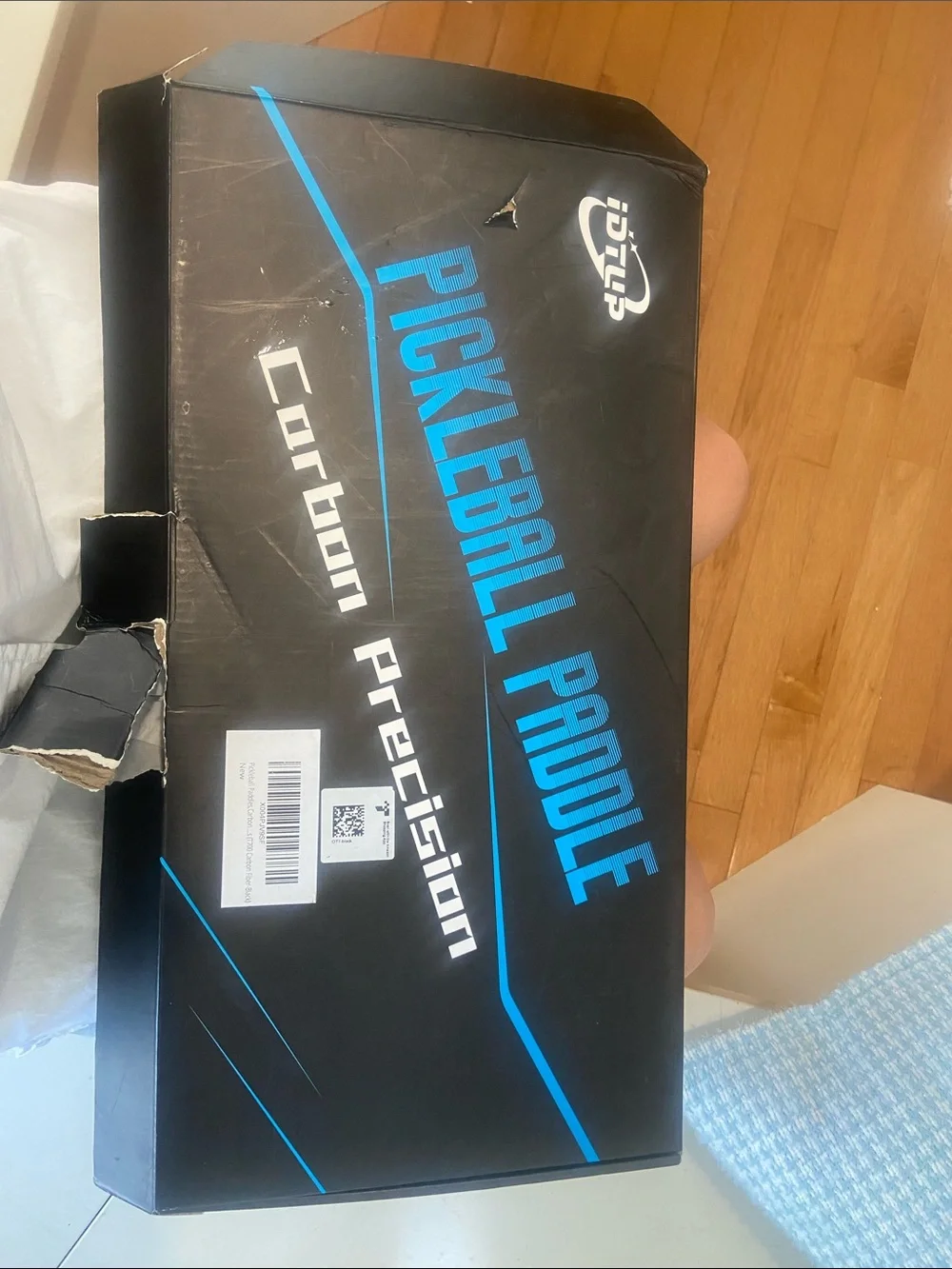 DITA Black Pickleball Paddle with Blue Logo Cover